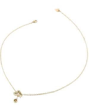 Guess Love Bites Pavé-Heart-Pendant Necklace - White