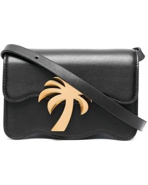 PALM ANGELS Embellished Suede Palm Beach Crossbody Bag
