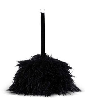 Ann Demeulemeester Iza Feather Clutch Bag - Black