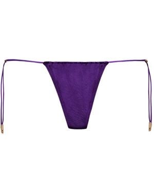 Maison Close Glow Mini-String Bikini Bottom - Purple
