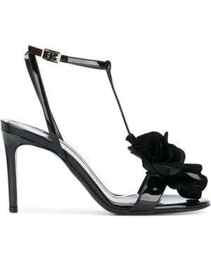 Lanvin Floral-Embellished Sandals - Black
