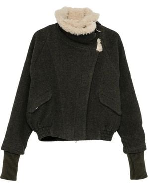 Hyein Seo Wool Bomber Jacket - Black