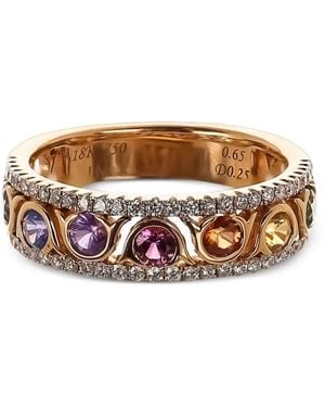 Lisa Nik 18Kt Roségouden Sapphire Ring - Wit