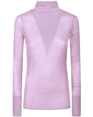Pinko Rollkragenpullover Mit Glitter-Effekt - Lila