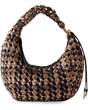 Borbonese Woven-Design Tote Bag - Brown