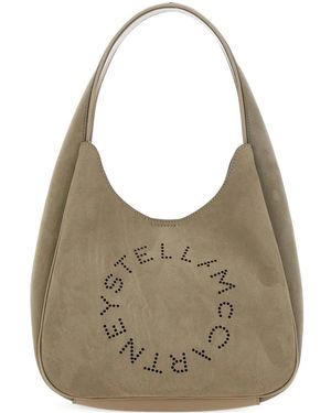 Stella McCartney Logo Suede Tote Bag - Grey
