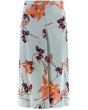 Etro Floral-Print Midi Skirt - Grey