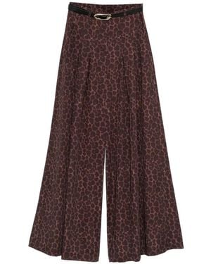 Imperial Leopard-Print Palazzo Pants - Brown
