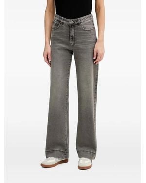 Benetton High-Waisted Wide-Leg Jeans - Gray