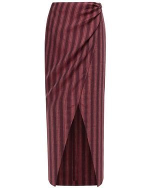 12 STOREEZ Striped Wrap-Style Maxi Skirt - Purple