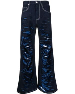 Marni Distressed Effect Flared Jeans-men - Blue