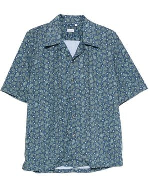 Orian Paisley-Print Short-Sleeve Shirt - Blue