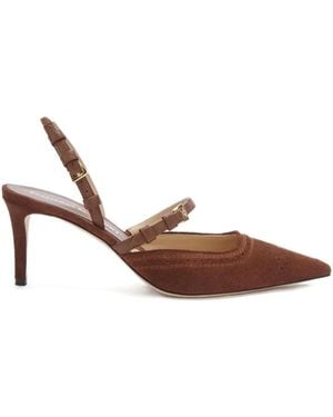 Ermanno Scervino Buckle Slingback Court Shoes - Brown
