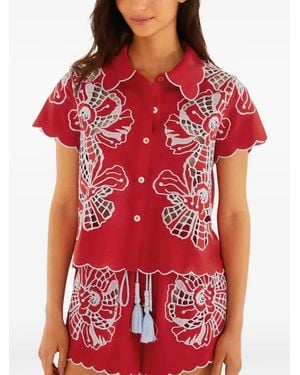 FARM Rio Floral-Embroidered Shirt
