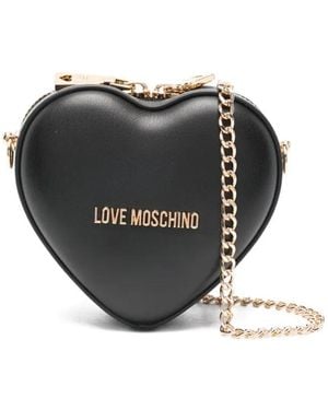 Love Moschino Heart-Shape Chain-Strap Cross Body Bag - Black