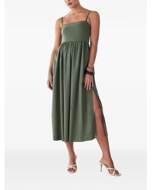 ST MRLO Side-Slit Spaghetti-Strap Midi Dress - Green