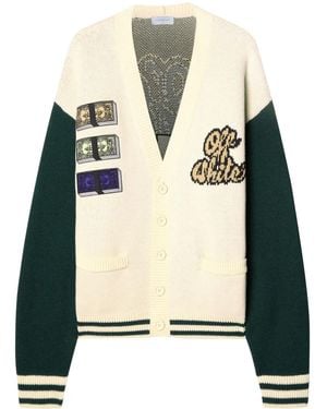 Off-White c/o Virgil Abloh Crystal Cash Collegecardigan - Natur