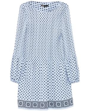 Maje Floral-Print Long-Sleeve Mini Dress - Blue