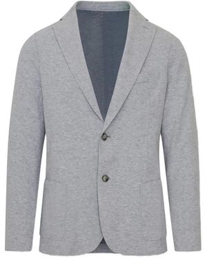 Patrick Assaraf Raw-Edge Single-Breasted Blazer - Gray