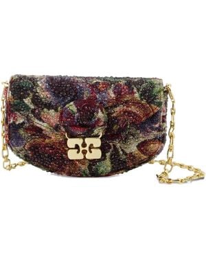 Ganni Apo Tapestry-print Chain Wallet - レッド
