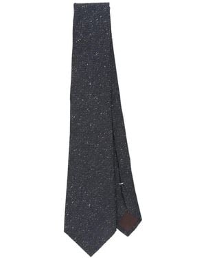 Canali Speckled Silk Tie - Blue