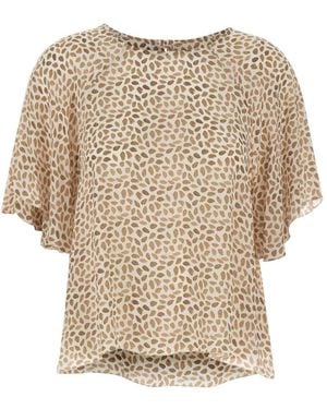 Kaos Printed Round-Neck Blouse - Natural