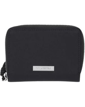 KARL LAGERFELD Logo-Plaque Zip-Around Wallet - Black