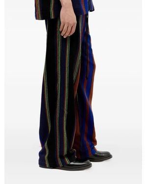 Song For The Mute Striped Rope-Detail Pants - Blue