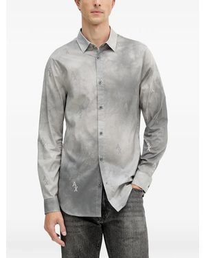 ARMANI EXCHANGE Long-Sleeve Button-Fastening Shirt - Grey