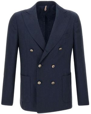 Santaniello Double-Breasted Blazer - Blue