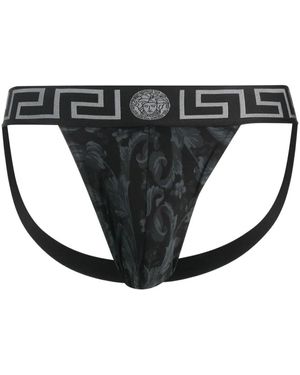 Versace バロッコ ジョックストラップ - ブラック