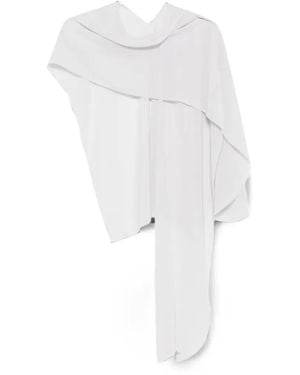 Patrizia Pepe Draped Asymmetric Scarf - White
