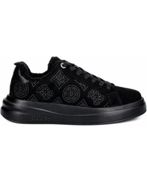 Guess Baskets À Logo Brodé - Black