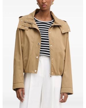 Morgan Hooded Press-Stud Jacket - Natural