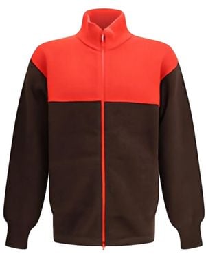 GR10K Colourblock Zip-Fastening Cardigan - Red