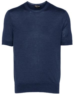 Tom Ford Kurzärmeliges T-Shirt - Blau