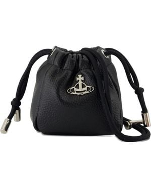 Vivienne Westwood Borsa A Secchiello Con Decorazione Hilary Orb Nano - Nero