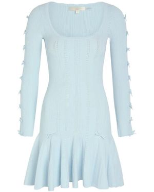 LoveShackFancy Seychelle Ribbed Mini Dress - Blue