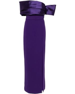 Solace London Alexis Off-The-Shoulder Maxi Dress - Purple