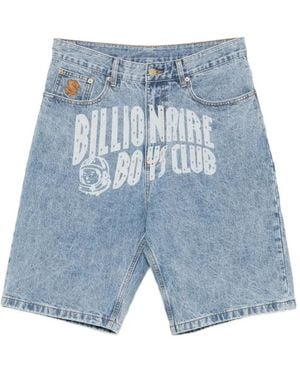BBCICECREAM Logo-Print Denim Shorts - Blue