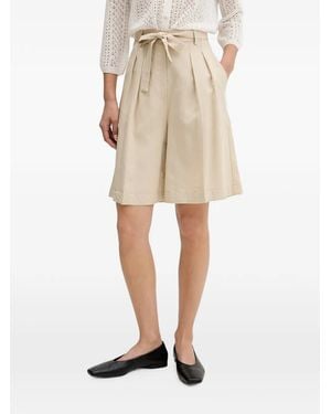 ViCOLO Belted Pleated Shorts - Natural