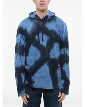DIESEL Tie-Dye Effect Hoodie - Blue