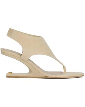 Balmain No Wedge Suede Sandals - White