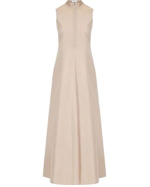 Barba Napoli Bow-Tie Detail Sleeveless Maxi-Dress - Natural