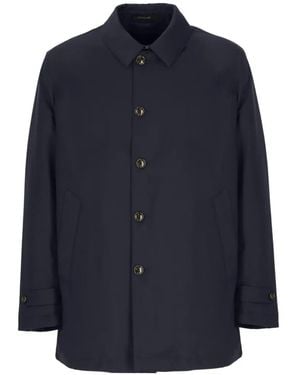 Montecore Buttoned Wool Raincoat - Blue