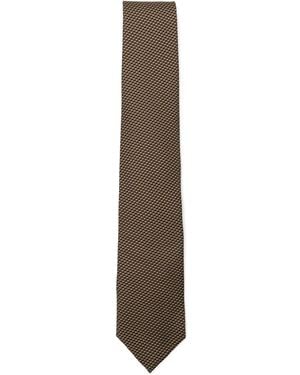 Brioni Patterned Silk Tie - Natural
