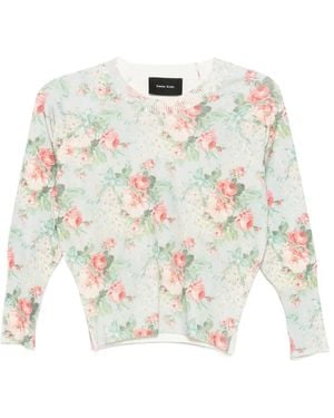 Simone Rocha Floral Shrunken Top - White
