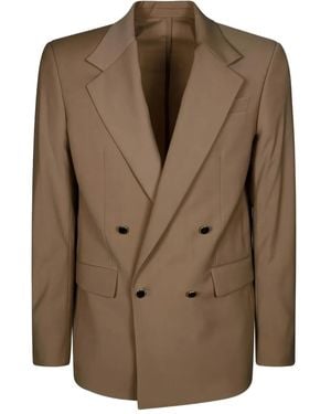 MARSĒM Double-Breasted Blazer - Brown