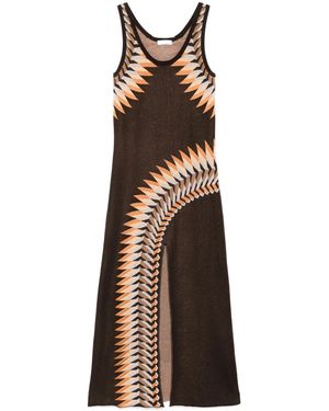 Rabanne Graphic Print Maxi Dress - Brown