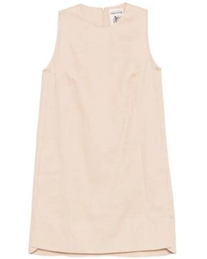 Semicouture Robe Courte À Design Sans Manches Sheena - Natural